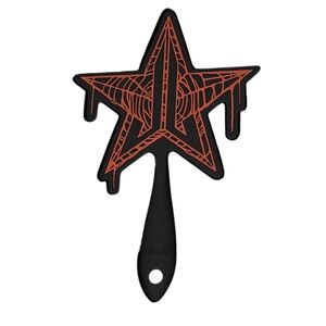 NEW Jeffree Star Black Soft Touch Mirror with Orange Star Design